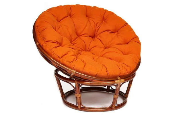 Кресло Papasan 23/01 W с подушкой Pecan, ткань Оранжевый