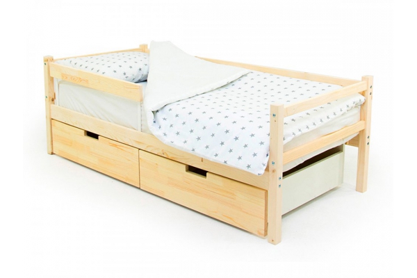 Кровать-тахта Svogen с ящиками и бортиком без покрытия
