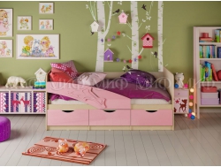 Кровать Дельфин Розовый металлик