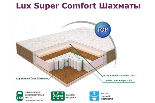 Матрас Elite Lux Super Comfort Шахматы 1600*1900